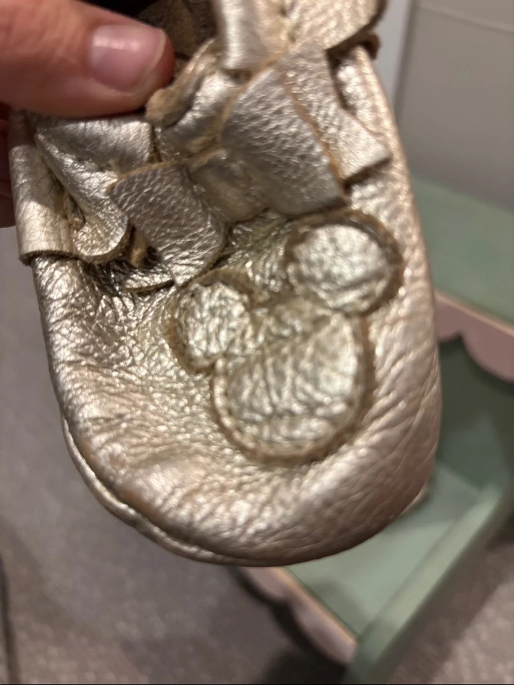 Freshly Picked Metallic Gold Moccasins for Kids